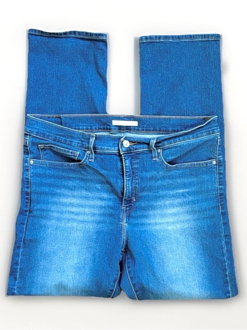 Levi’s 314 Shaping Straight Jeans 33x32 Medium Wash Stretch Denim Mid Rise Women